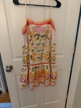 Floral Strappy Sun Dress in Yellow & Pink NWT